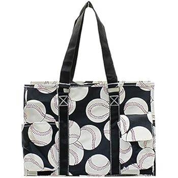 NGIL All Purpose Organizer Medium Utility Tote Bag 2018 Spring Collection (Baseball Black)