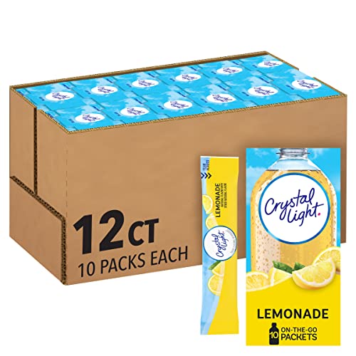 Crystal Light Sugar-Free Lemonade On-The-Go Powdered Drink Mix 12 Count(Pack of 10)