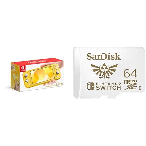 Nintendo Switch Lite - Yellow with SanDisk 64GB MicroSDXC UHS-I 