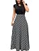 MISOMEE Women O-Neck Short Sleeve Polka Dots Print Patchwork Maxi Dress