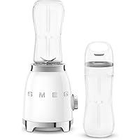 Smeg 50's Retro Style Personal Blender, 2 To-Go Bottles, 2 Speeds, 20 Oz, Compact Size, White, PBF01WHUS