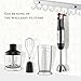 Proscenic Hand Immersion Blender, 800 Watt Powerful Smart Speed Control Hand Blender Set, 4-in-1 Handheld Stick Blender Mixer Includes Food Chopper, Stainless Steel Blades, Whisk, and BPA-Free Beaker