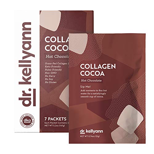 Keto Cocoa Hot Chocolate Packets to Go by Bone Broth Expert Dr. Kellyann - 100% Grass-Fed Collagen, Coconut Milk & Cocoa Powder - Perfect for Keto, Paleo & Weight Loss Diets - 0g Sugar (7 Servings)