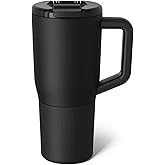 BrüMate Müv - 25oz 100% Leak Proof Insulated Coffee Mug with Handle & Lid - Stainless Steel Coffee Travel Mug - Double Walled Coffee Cup (Matte Black)
