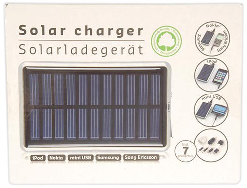 K2M 38702 Solar Battery Charger 1800 mAh 7 Connectors