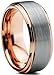Charming Jewelers Tungsten Wedding Band Ring 8mm Men Women Comfort Fit 18k Yellow Rose Gold Black Grey Step Bevel Edge Brushed Polished
