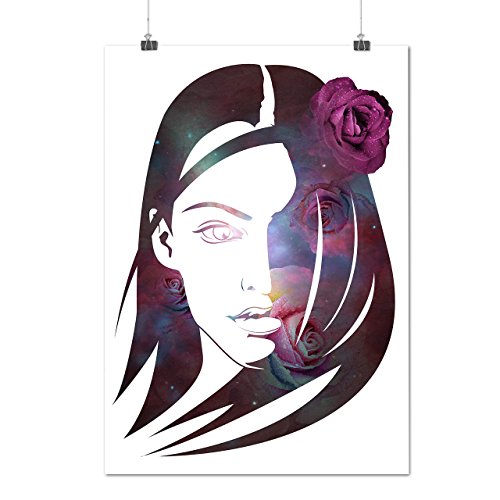 Space Flower Woman Galaxy Magic Matte/Glossy Poster A3 (12x17 inches) | Wellcoda