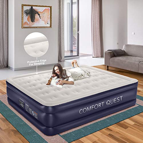 King Air Mattress With BuiltIn Pump For Guest, Inflatable Blow Up Air