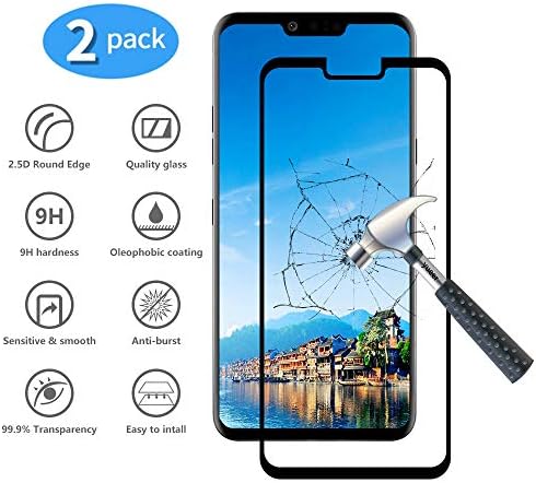 yueer [2 Pack For LG G8 ThinQ Screen Protector, Tempered Glass Screen Protector-[Ultra Thin] [High Definition][Bubble-Free] [Easy Installation] [Anti Scratch].
