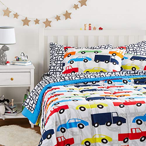image for AmazonBasics Easy Care Super Soft Microfiber Kid's Bed-in-a-Bag Beddin