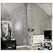27in by 197in Silver Chunky Glitter Wallpaper, 3D Sparkly Glitter Fabric Wall Paper,Bling Wallcovering (Silver)