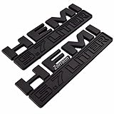 2PCs zorratin Blackout HEMI 5.7 LITER Chrome 3D Side Pillar Door Fender Trunk Emblem Badge Plate Decal with Sticker Set for Dodge Charger Challenger Jeep Grand Cherokee