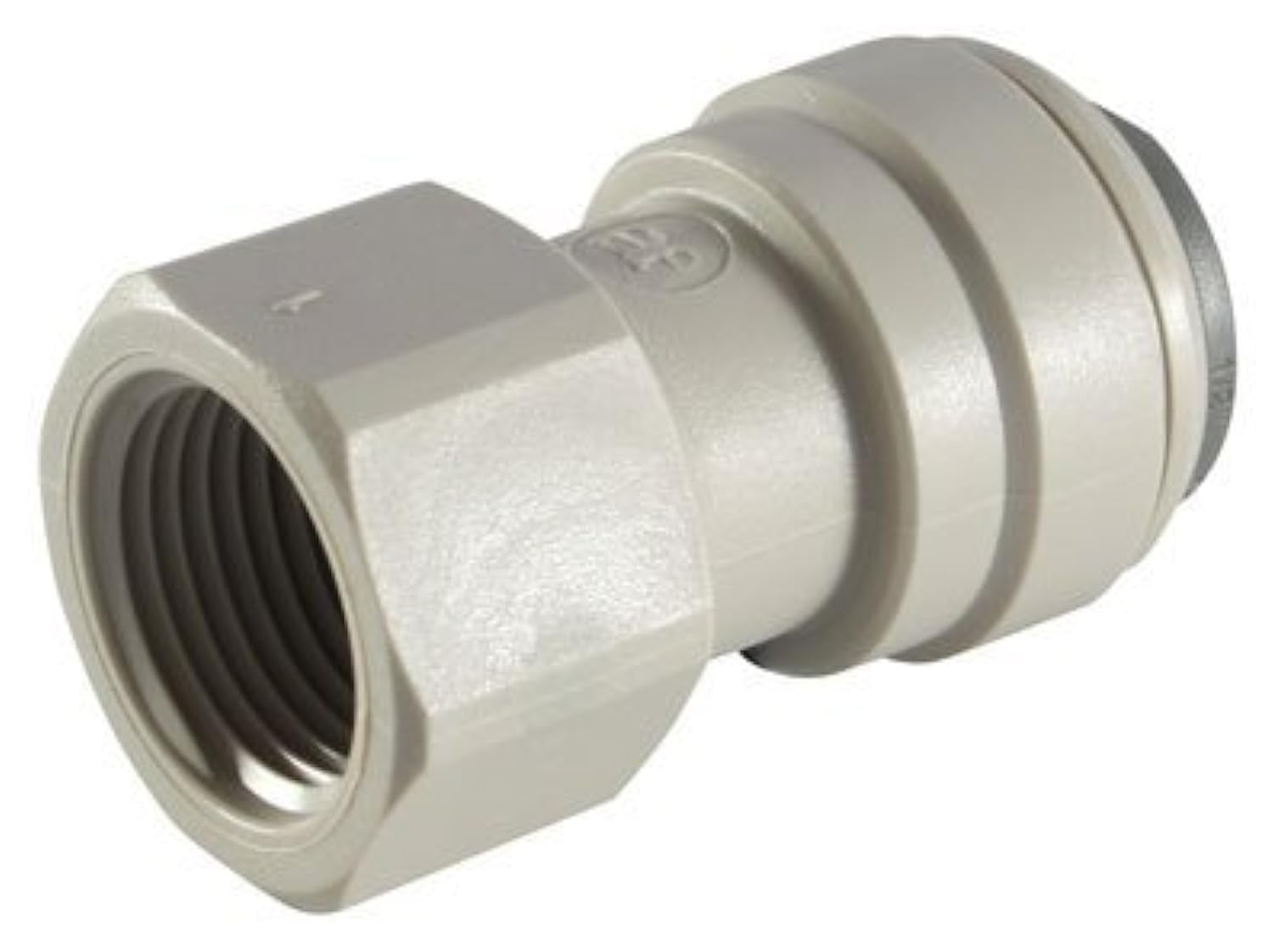 JOHN GUEST - 3/8" OD TUBE X 3/8" BSP FEMALE ADAPTOR - BSPP Thread, Flat End (Push-in Fittings, Imperial)