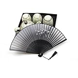 Weixinbuy Classic Chinese Folding Hand Fan Silk Bamboo Flower Butterfly Pocket Fan