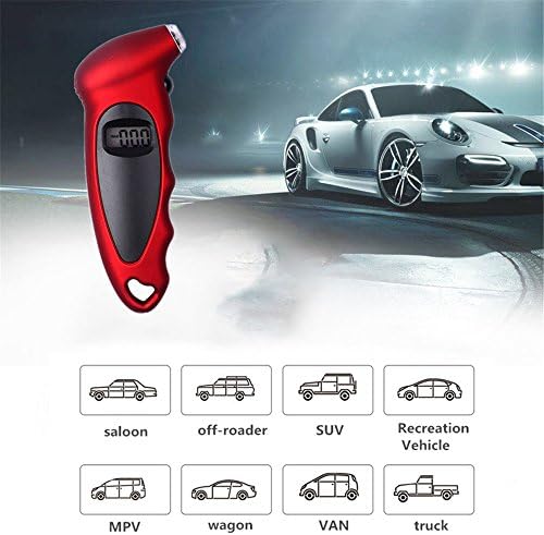 Digital Tire Gauge Backlight LCD Display Portable Tire Air Pressure Gauges Tester for Car Truck Auto Motorcycle Bicycle with 4 Setting (0-150 PSI)