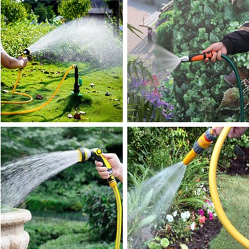 WESEN Garden Hose 5m/10m/15m/20m/30m/50m, 15m Garden Hose Pipe with Spray Nozzle and Fittings, 1/2" Diameter No Leaking&Kink Durable Water Hose for Garden/Gardening/Car/Washing (Green, 15M)