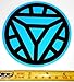 Ironman 2 Arc Reactor - HQ Black on Light Blue 4.5in x 4.5in Vinyl Sticker Decal