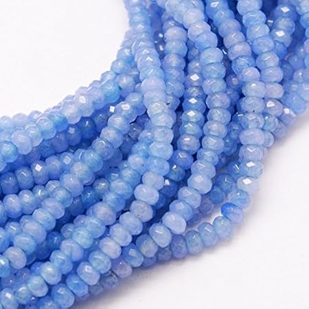 30 ACHAT PERLEN Natural Sapphire BLAU 4mm Rondell Facettiert Edelsteine Natursteine, Halbedelstein, Schmuckstein, Schmuckperl