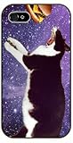 iPhone 6 Fat space cat eating hamburger - black plastic case / funny, Cats, Hipster