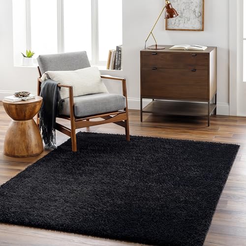 Livabliss Claire Shaggy Rug, Living Room, Bedroom, Boho – 160x213 cm, Black
