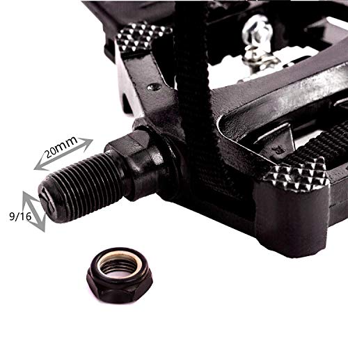 YBEKI SPD Pedals Hybrid Pedal with Toe Clip and Straps, Suitable for