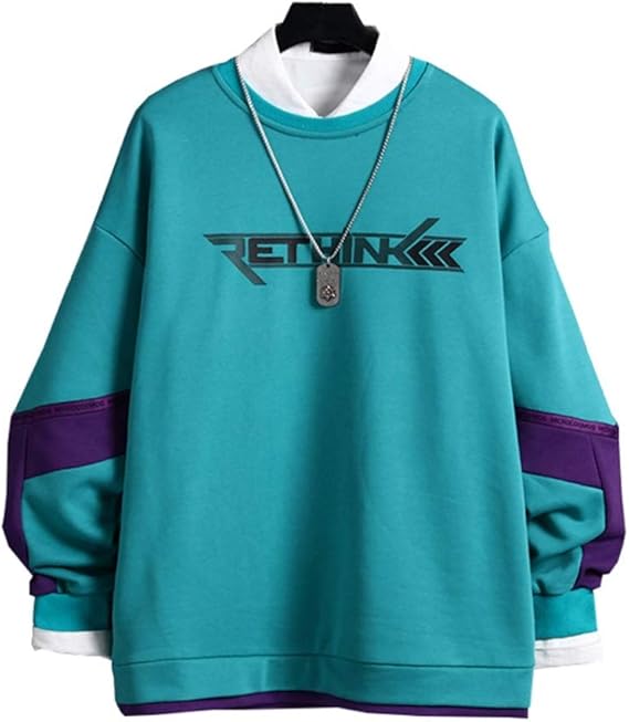 Amazon トレーナー メンズ 字母 スプライシング 綿100 クルーネック 長袖 ゆったり パーカー コート スウェット トップス プルオーバー アウター インナー ストリート デート 大きいサイズ 春 秋 冬 かっこいい カジュアル おしゃれ トレーナー パーカー 通販