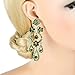 EVER FAITH Bridal Silver-Tone Flower Vase Chandelier Pierced Dangle Earrings Austrian Crystal Green
