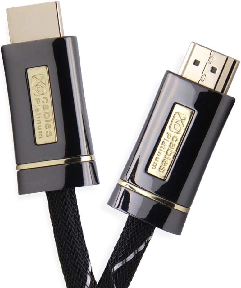 XO Platinum 4m High Speed HDMI Cable (HDMI Type A, HDMI 2.1/2.0b/2.0a/2.0/1.4) - 4K, 3D, UHD, ARC, Full HD, Ultra HD, 2160p, HDR - for PS4, Xbox One, Wii, Sky Q, LCD, LED, UHD, 4k TVs - Black
