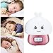 Multicolor Silicone Alarm Clock Led Touch Table Nightlight Rechargeable Sensitive Remote Control Cute Animal Desk Lamp Bedroom Lamp for Baby, Children, Toddlers or Nursery -Pink