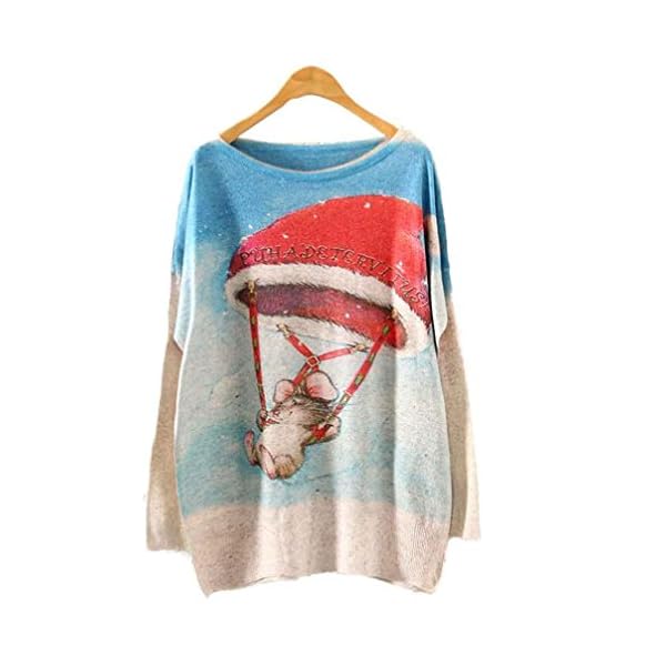 Kixing TM Women Casual Solid Long Sleeve Loose Knitted Sweaters Dress - Image 3