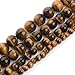 iSTONE Natural Yellow Brown Golden Tiger Eye Gemstone Round Loose Beads For Jewelry Making Findings /Accessories 1 Strand 16 inches - 8mm