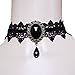 Meiysh Retro Handmade Lace Royal Court Vampire Choker Gothic Necklace Black Pendant Chain