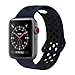 YC YANCH Greatou Compatible for Apple Watch Band 38mm,Soft Silicone Sport Band Replacement Wrist Strap Compatible for iWatch Apple Watch Series 3/2/1,Nike+,Sport,Edition,M/L,Black Midnightblue