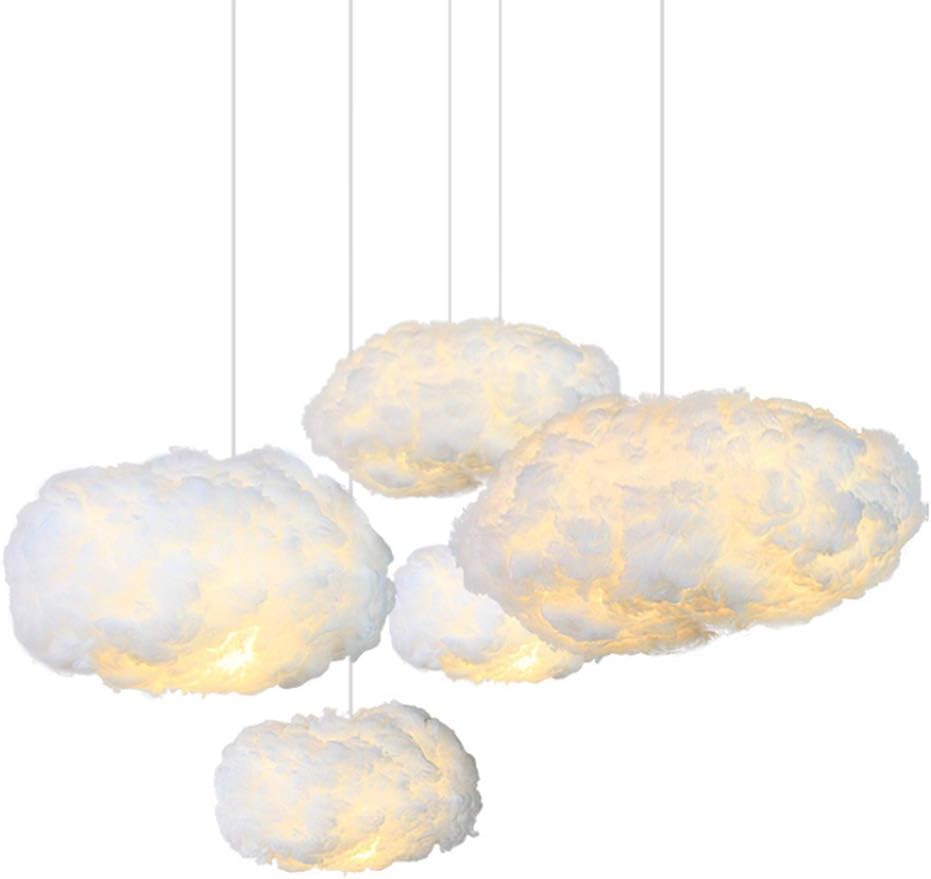 KESAI HomeDeco Modern Pendant Lights, White Cloud Hanging Lamp for Children's Room, E27 Pendant Lighting Chandelier for Dining Room, Bedroom and Living Room,50CM