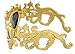 LINDA FARROW Jeremy Scott Flourish Baroque Pearl Drop Gold Sunglasses
