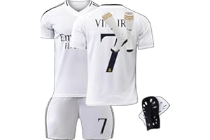 IHRMOK 24/25 Season Real Vini JR Boys Madrid #7 Kids Soccer Jersey Kit Shorts Socks Set Youth Size For Boys Girls Childrens