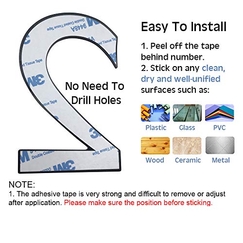 4 Inch Self Adhesive Stainless Steel Metal House Address Number 2 Sticker for Home Door - Bronze by CANDIKO