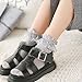 Deer Mum Women Lace Socks Sexy Floral Sheer Ankle Socks