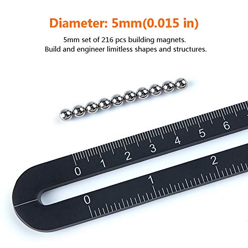 image for LiKee Upgraded 5MM 216pcs Magnets Sculpture Building Blocks Toys for I