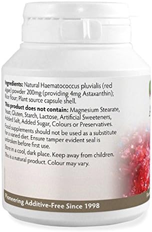 Astaxanthin 4mg x 90 Capsules (100% Pure & Additive Free Food Supplement, High Strength, Powerful Antioxidant - Image 3