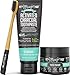 My Magic Mud - Activated Charcoal Teeth Whitening Kit, Toothpaste, Tooth Powder & Bamboo Toothbrush, Clinically Proven (Spearmint)