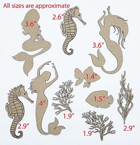 1 Mermaid+Under+Chipboard+Scrapbook+Embellishments