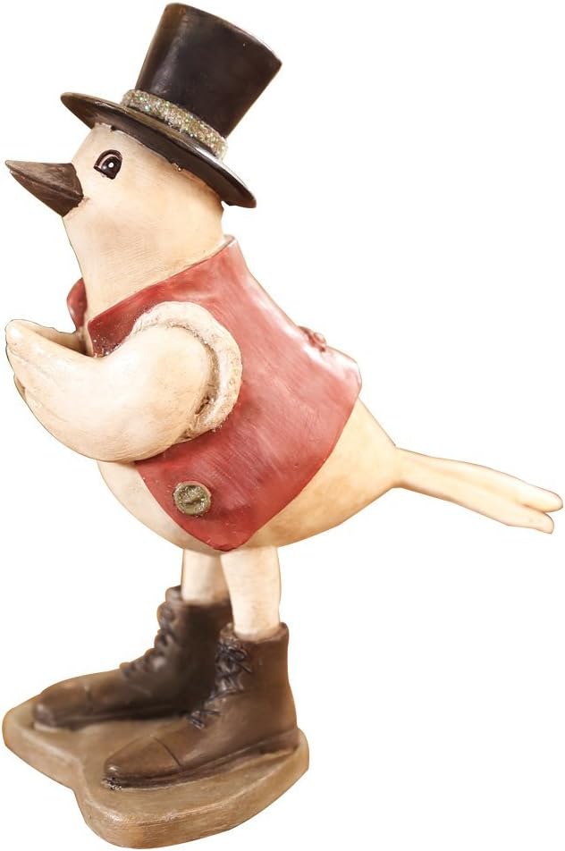 Resin Fairy Figurines Cartoon Animal Pigeon Home Decorations Handmade Embellishments Artificial Birds (Red)