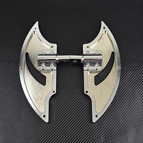 YHMTIVTU Passenger Footboards Motorcycle Rear Floorboards Hollow Blade Male Mount Foot Pegs for Harley Touring Street Glide Road Glide Softail Road King Sportster Chrome