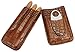 AMANCY Classical Brown Crocodile Pattern Leather Cigar Holder Case with 2 Triple Jet Cigar Lighter and Cutter,Great Cigar Gift Kit for Men