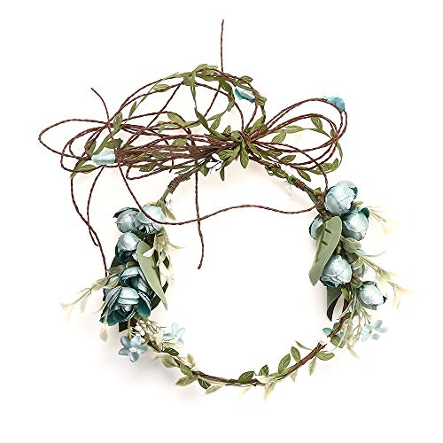 Berry Leaf Flower Headband Wedding Hair Wreath Floral Garland Photograph - Thumbnail 5