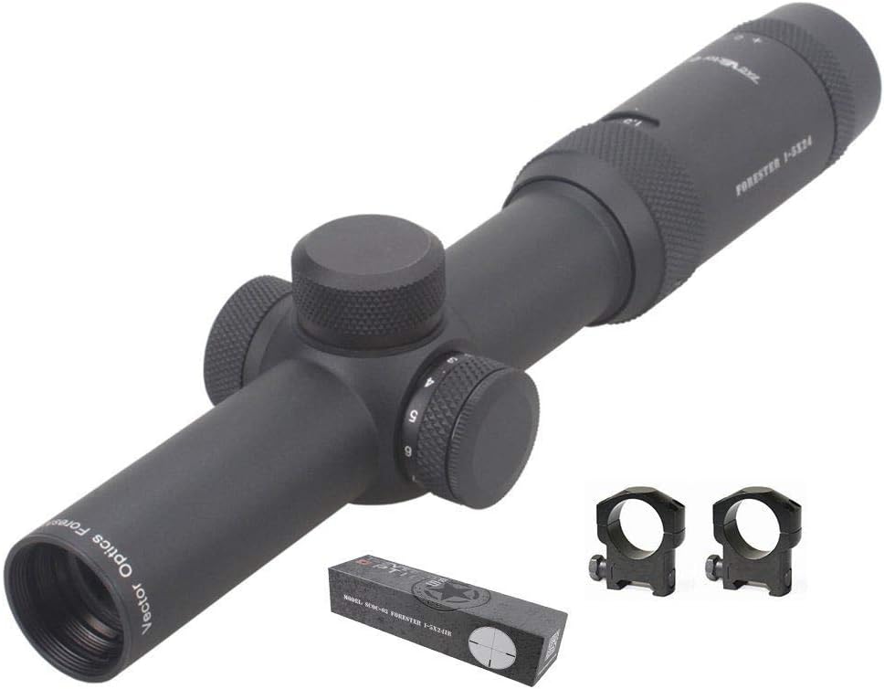Vector Optics Forester 1-5x24mm, 2-10x40mm, 3-15x50mm Hunting Riflescope with Illuminated Dot Reticle, 4 Inch Eye Relief and Free 30mm Mount Rings (Black)