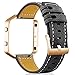 For Fitbit Blaze Leather Bands with Metal Frame, Dizywiee Classic Genuine Leather Wristband for Fitbit Blaze Replacement Fitness Strap Women Men
