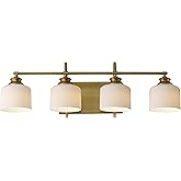 Maxim Lighting 21494WTNAB Bisque - 4 Light Bath Vanity-10 Inch Tall and 32 Inch Wide, Finish Color: Natural Aged Brass