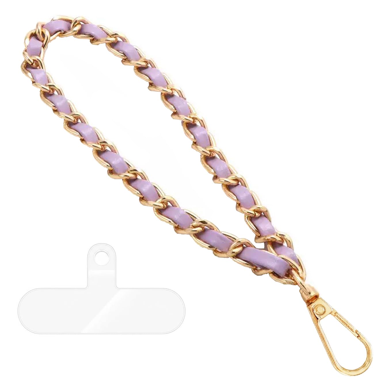 JNEWIN Phone Wrist Strap for Women, Metal Chain & Leather Phone Lanyard with Tether Tab, Hands-Free Wristlet Strap for iPhone